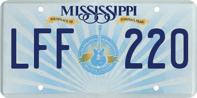 MS license plate LFF220