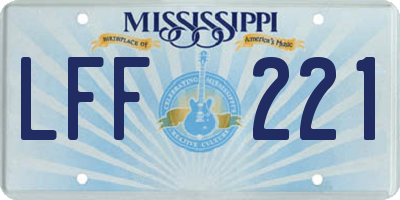 MS license plate LFF221