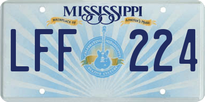 MS license plate LFF224