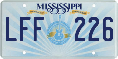 MS license plate LFF226