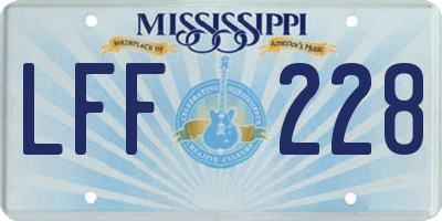 MS license plate LFF228