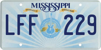 MS license plate LFF229