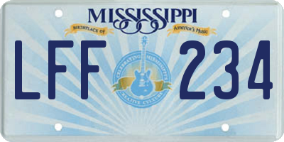 MS license plate LFF234