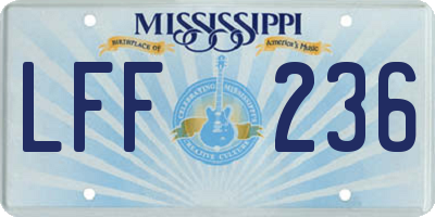 MS license plate LFF236