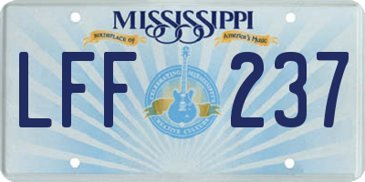 MS license plate LFF237