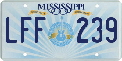 MS license plate LFF239