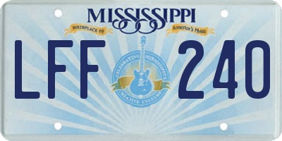 MS license plate LFF240