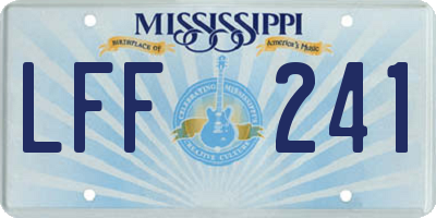 MS license plate LFF241