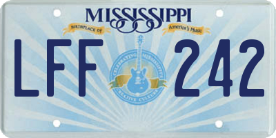 MS license plate LFF242