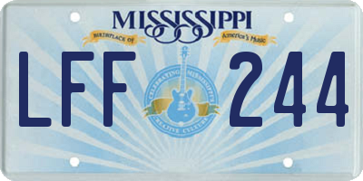 MS license plate LFF244