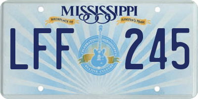 MS license plate LFF245