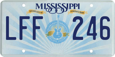 MS license plate LFF246