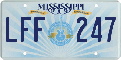 MS license plate LFF247