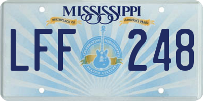 MS license plate LFF248