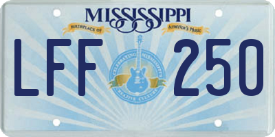 MS license plate LFF250