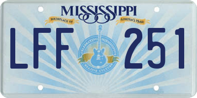 MS license plate LFF251