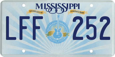 MS license plate LFF252