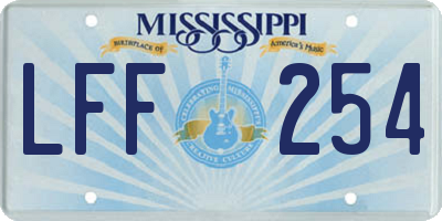 MS license plate LFF254