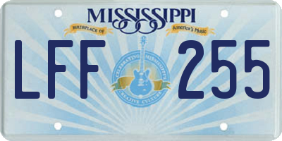 MS license plate LFF255