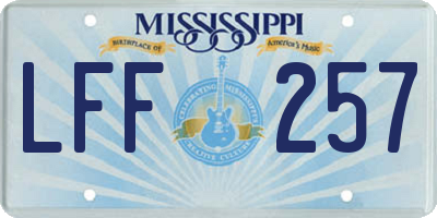 MS license plate LFF257