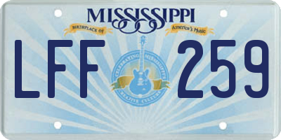 MS license plate LFF259