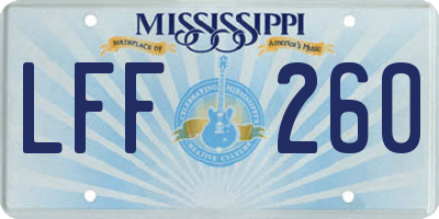 MS license plate LFF260