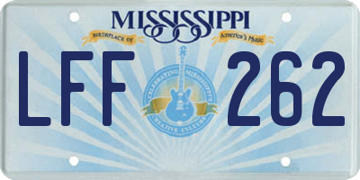 MS license plate LFF262
