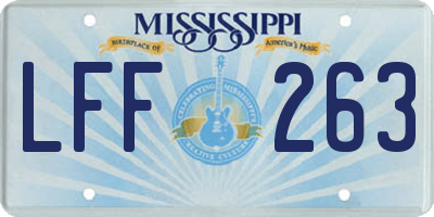 MS license plate LFF263