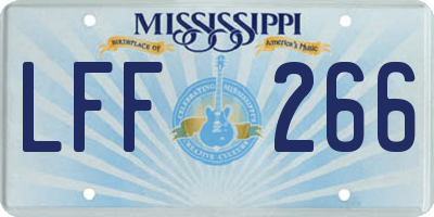 MS license plate LFF266