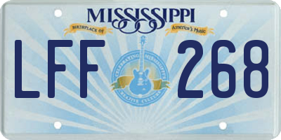 MS license plate LFF268