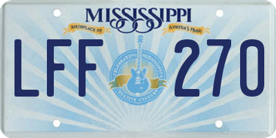 MS license plate LFF270