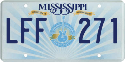 MS license plate LFF271