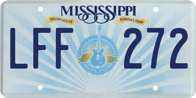 MS license plate LFF272