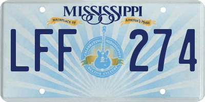 MS license plate LFF274