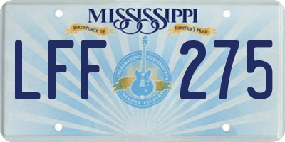 MS license plate LFF275