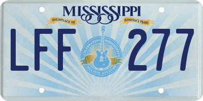 MS license plate LFF277