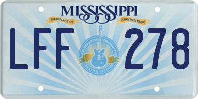 MS license plate LFF278