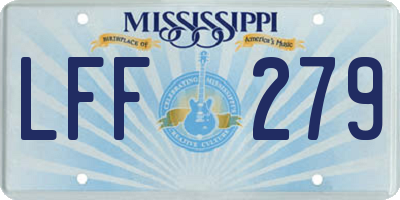 MS license plate LFF279