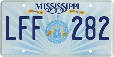 MS license plate LFF282