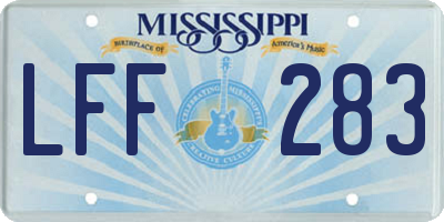 MS license plate LFF283