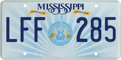MS license plate LFF285