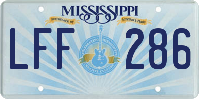 MS license plate LFF286