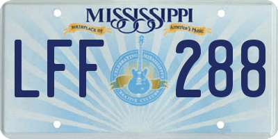 MS license plate LFF288