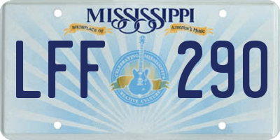 MS license plate LFF290