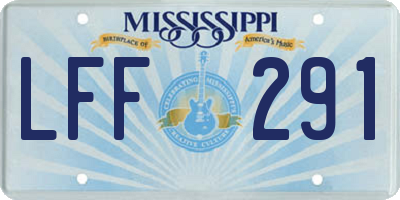 MS license plate LFF291