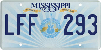 MS license plate LFF293