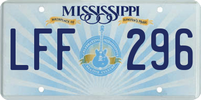 MS license plate LFF296