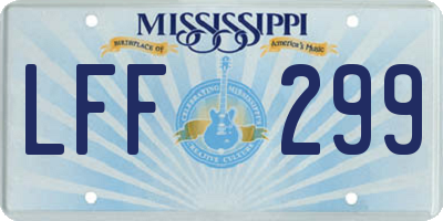 MS license plate LFF299