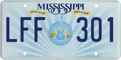 MS license plate LFF301