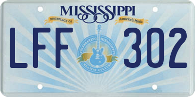 MS license plate LFF302